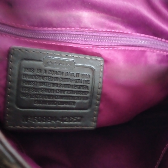 Coach satchel canvas and brown leather - Picture 7 of 10